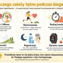 Czynniki wpływające na tempo biegu: wiek, wytrenowanie, rodzaj treningu, warunki, regeneracja, zdrowie. Tętno jest indywidualne.