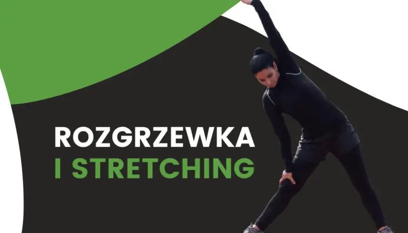 Kobieta wykonuje ćwiczenie rozciągające, przygotowując ciało do wysiłku.